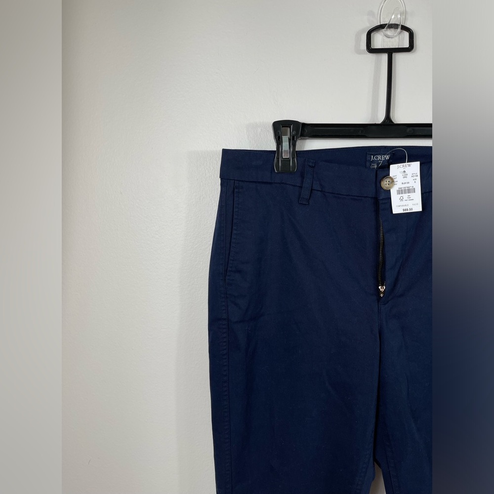JCrew High-Rise Girlfriend Chino Pant Navy Blue Cotton Career Work Size 8 NWT - Picture 3 of 14